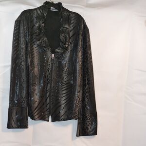 Animal Print Stretchy Jacket SZ L Art